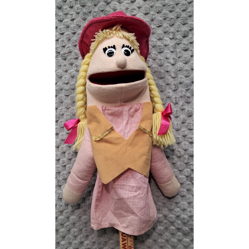 Puppet Partners Muppet Style Hand Puppet Cowgirl Ventriloquist Toy Doll Pink Hat